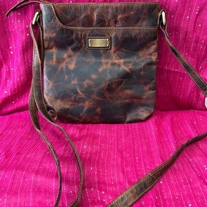 (LV) LEVOGUE Brown Leather Crossbody Bag